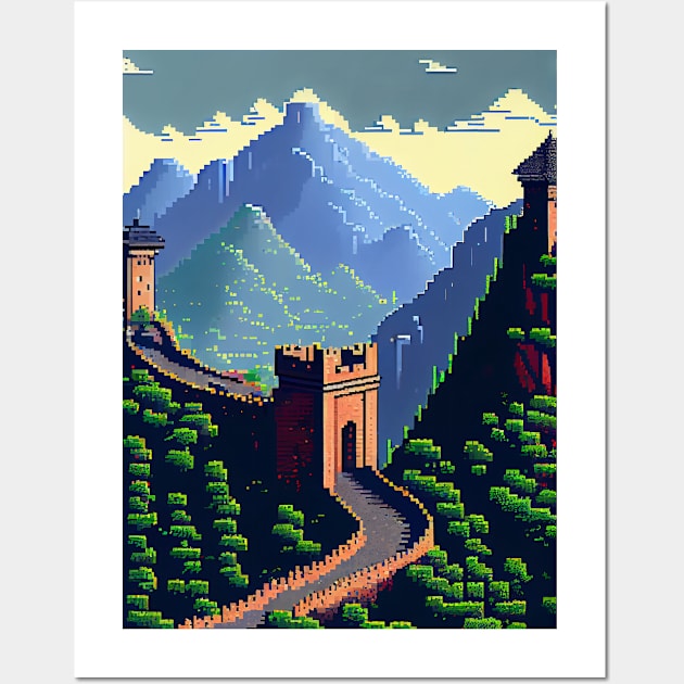 The Great Wall Of China  - Pixel Art Wall Art by mcmtshirts